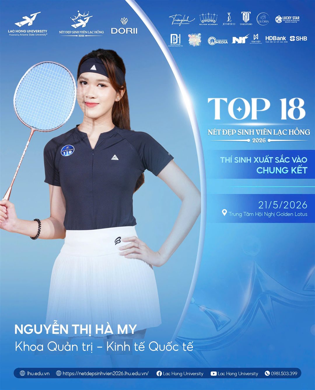 Từ “thí sinh thứ 19” đến ngôi vị Hoa khôi – hành trình chiến thắng đầy thuyết phục của Hà My tại “Nét đẹp Sinh viên Lạc Hồng 2026”